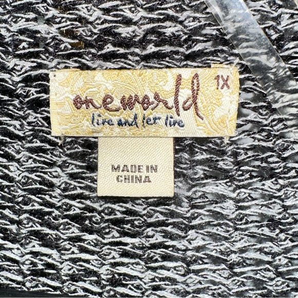 Asymmetrical cardigan wrap black and white women’s 1x - Picture 5 of 9